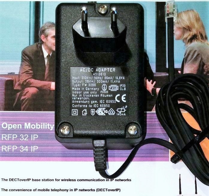 FRIWO FW3288 38V 0.3A RFP L32 IP Adapter 4513610 Avaya Mitel, Computers en Software, Pc- en Netwerkkabels, Ophalen of Verzenden