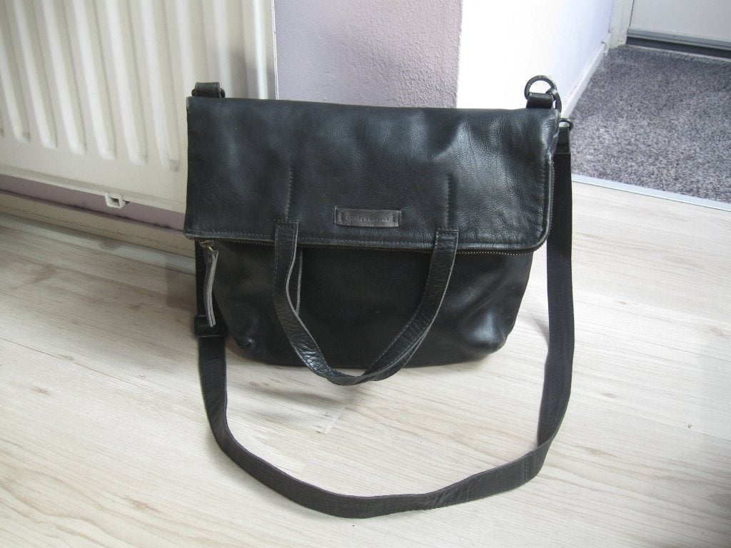 AUNTS UNCLES mooie zwart leren shopper als nieuw, Ophalen of Verzenden, Zo goed als nieuw, Zwart, Shopper