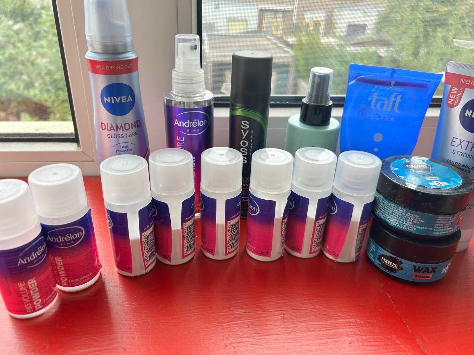 Andrelon pink Big Volume powder, wax lak sea salt gel mousse, Ophalen of Verzenden, Nieuw, Gel, Wax, Haarlak of Mousse
