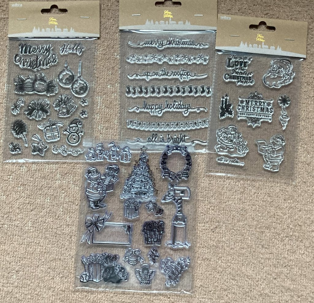 Kerststempels 4 pakjes, Hobby en Vrije tijd, Stempelen, Ophalen of Verzenden, Nieuw, Clearstamp