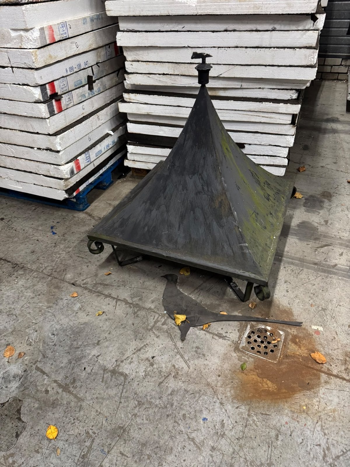 Gebruikte schoorsteenkap 95x95cm met fazant - Opknapper, Ophalen, Gebruikt, Overige soorten, Nvt