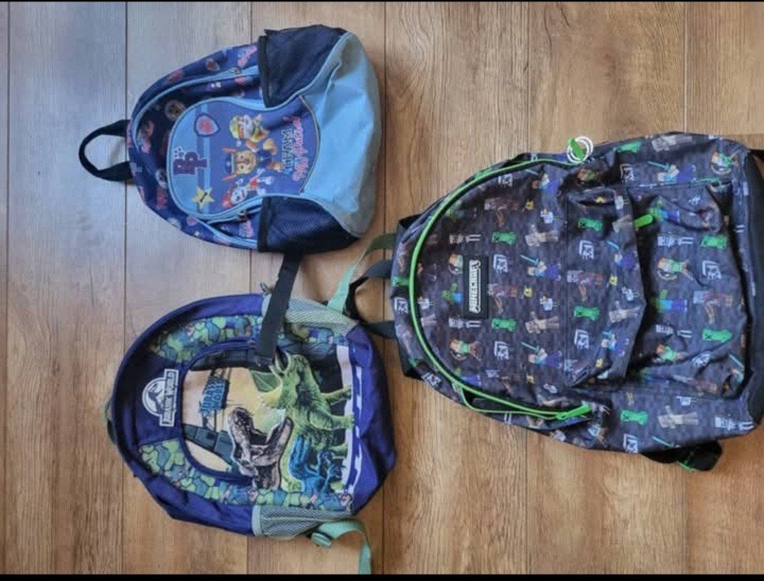 3x rugtas Paw Patrol, Jurassic World, Minecraft, Ophalen of Verzenden, Gebruikt, Overige merken