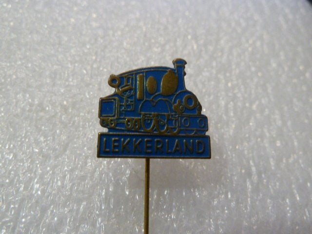 Vintage Speldje Lekkerland Trein Pin, Ophalen of Verzenden, Gebruikt, Transport, Speldje of Pin