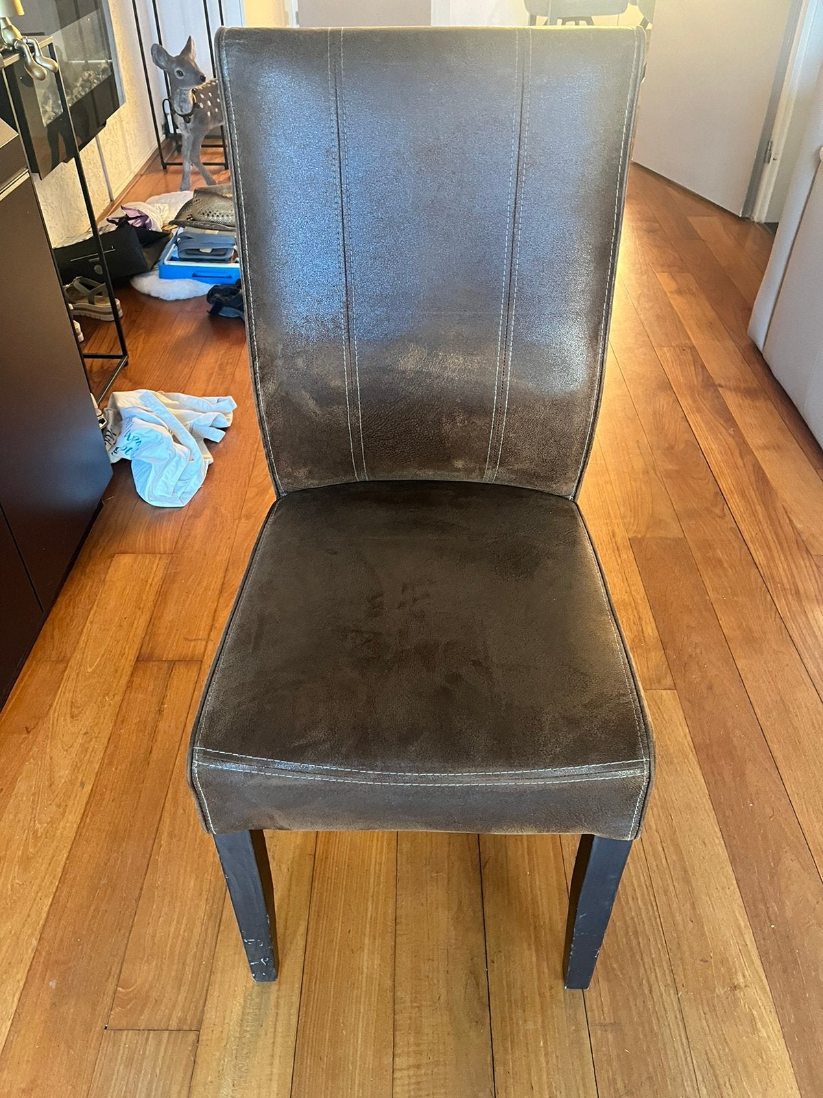 6 bruine stoelen, Huis en Inrichting, Stoelen, Ophalen, Gebruikt, Bruin