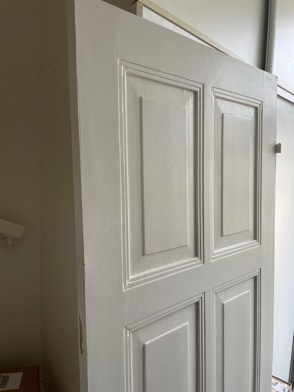 2x Massief Grenen Binnendeuren 82x210 cm, incl. Glas-in-lood, Doe-het-zelf en Verbouw, Ophalen, Gebruikt, 80 tot 100 cm, Binnendeur