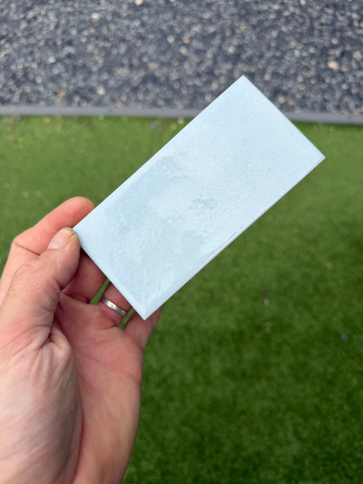 Lichtblauwe wandtegel - soft glans - 6,5x13cm - 206 stuks, Ophalen, Nieuw, Minder dan 20 cm, Minder dan 5 m²