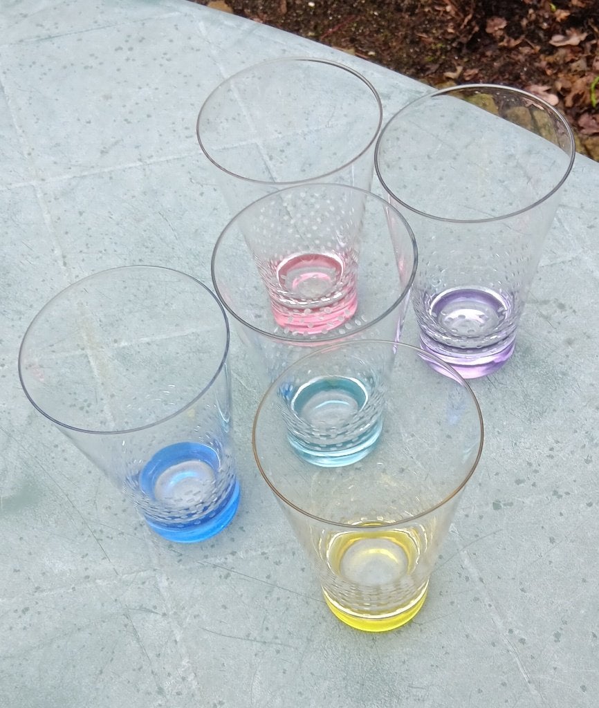 Art deco meerkleurige drink glazen Booms Rupel?, Ophalen of Verzenden