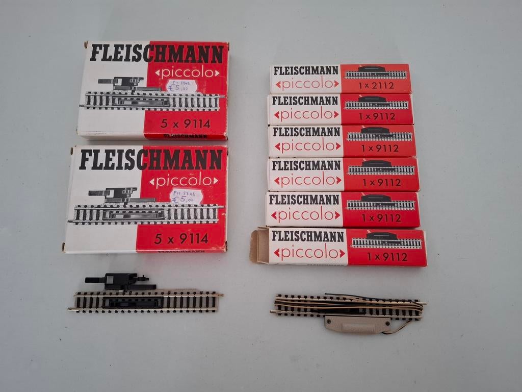 Fleischmann N Piccolo 9112/9114 ontkoppelrails, Hobby en Vrije tijd, Gelijkstroom, Fleischmann, Nieuw, Rails