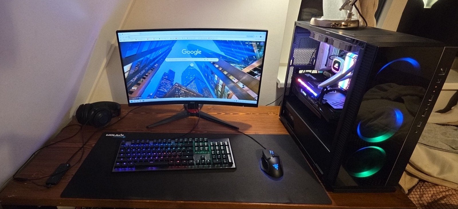 Complete Gaming PC Set – RTX 3060 Ti + 240Hz AOC + Ryzen, Ophalen, AMD Ryzen 5, Zo goed als nieuw, HDD