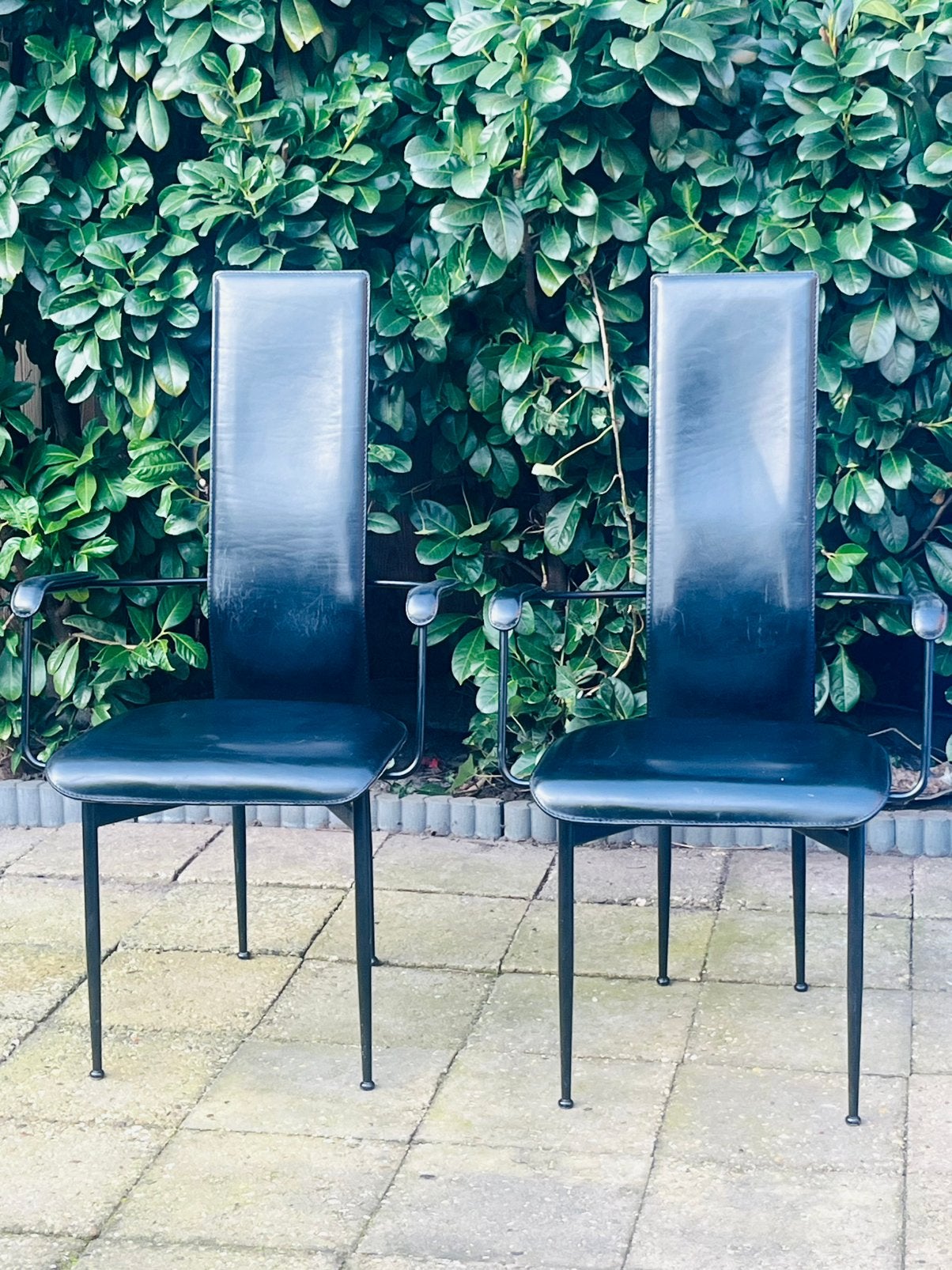 Vintage S44 eetkamerstoelen van Giancarlo Vegni voor Fasem,, Huis en Inrichting, Ophalen of Verzenden, Zo goed als nieuw, Zwart