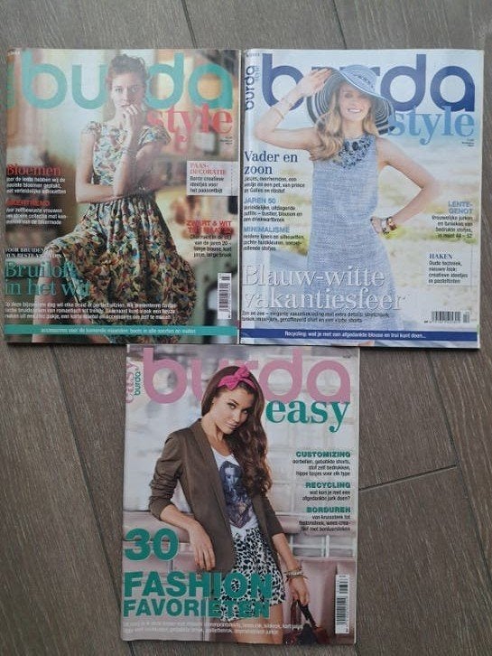 Burda Style en Burda Easy magazines 2013 (4 stuks), Hobby en Vrije tijd, Kledingpatronen, Overige typen, Vrouw, Zo goed als nieuw