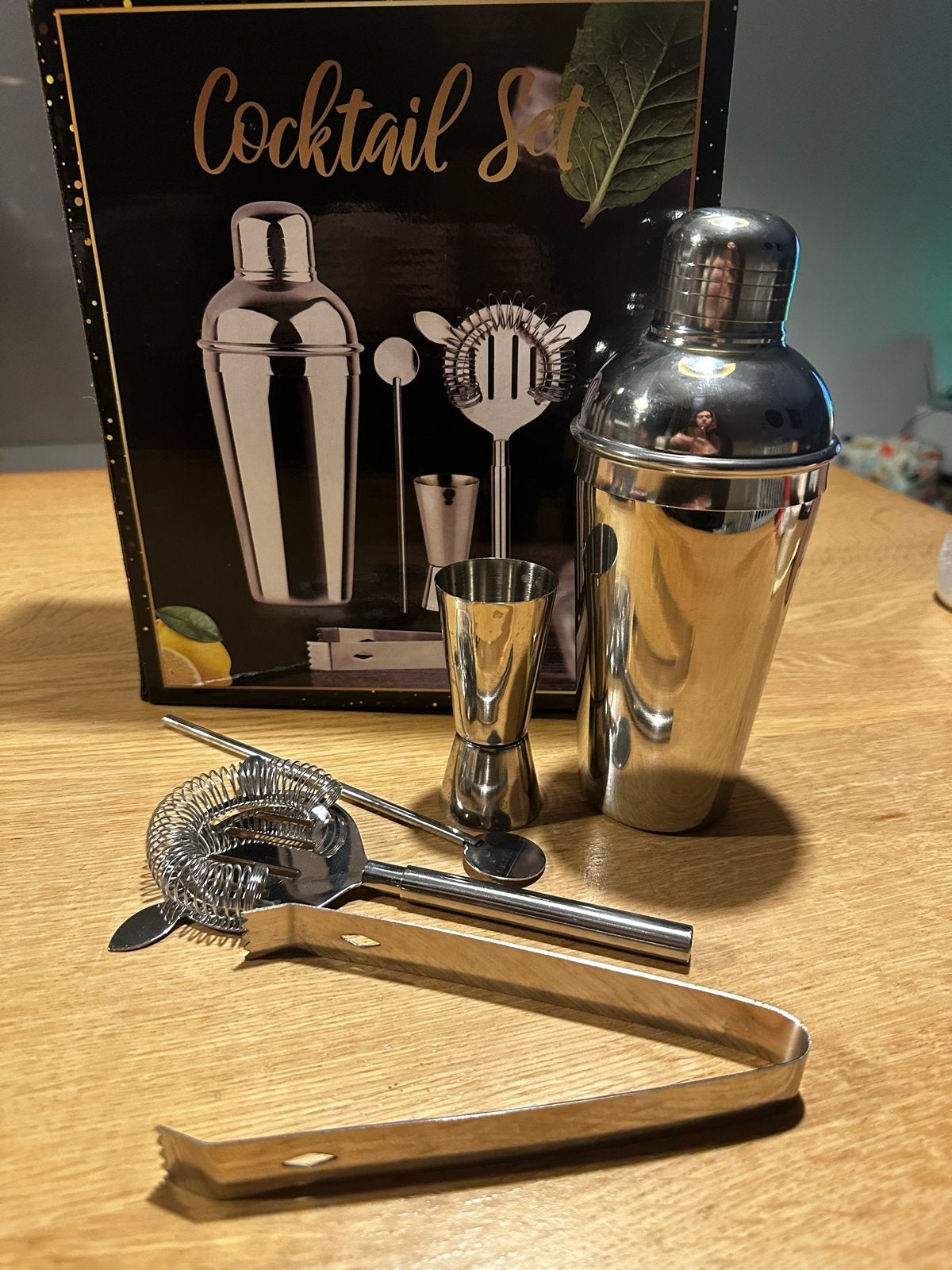 Cocktail Shaker Set - Roestvrij staal, Overige typen, Zilver, Ophalen of Verzenden, Zo goed als nieuw