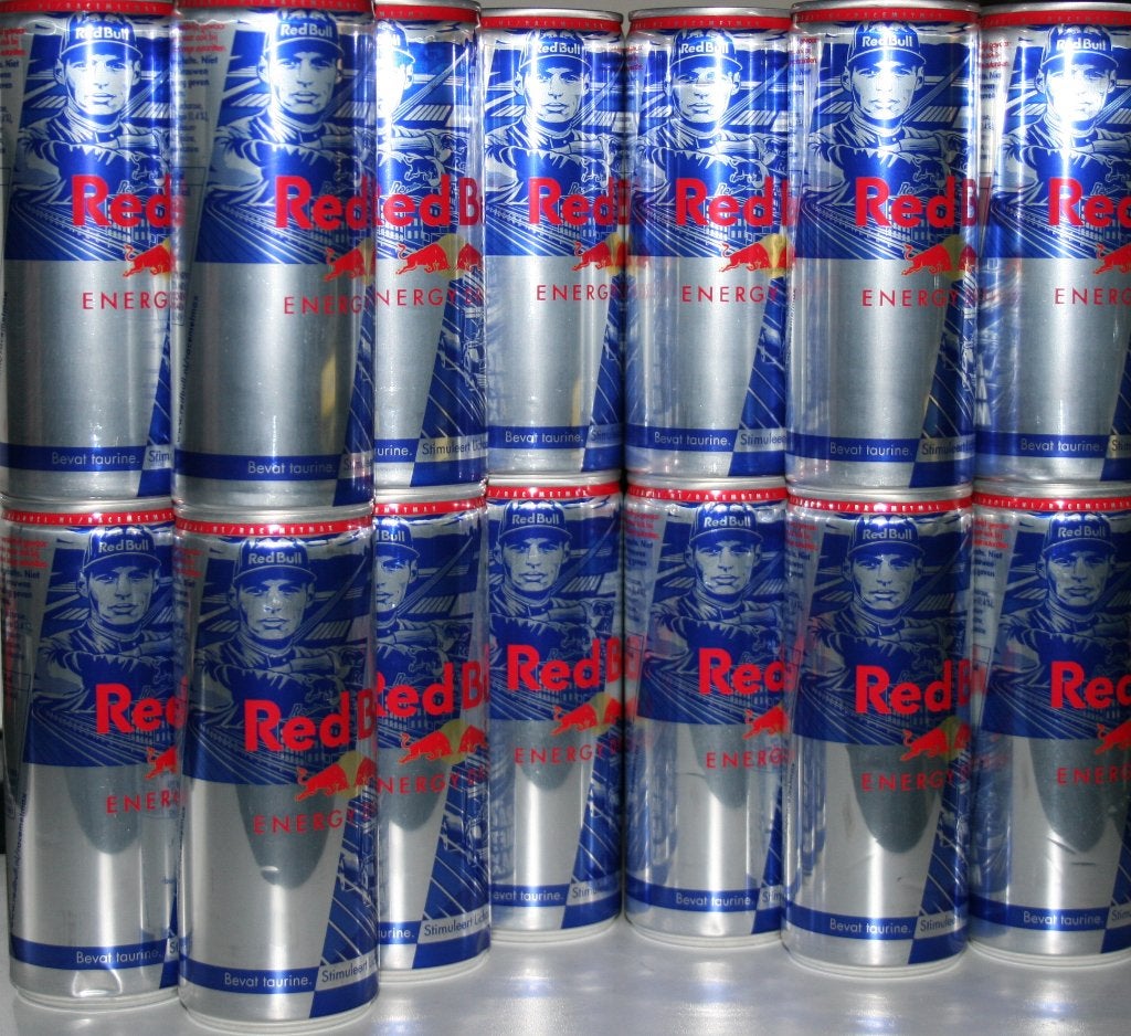 Red Bull F1 can cans blikje blikjes Max Verstappen 2016, Verzenden, Zo goed als nieuw, Formule 1