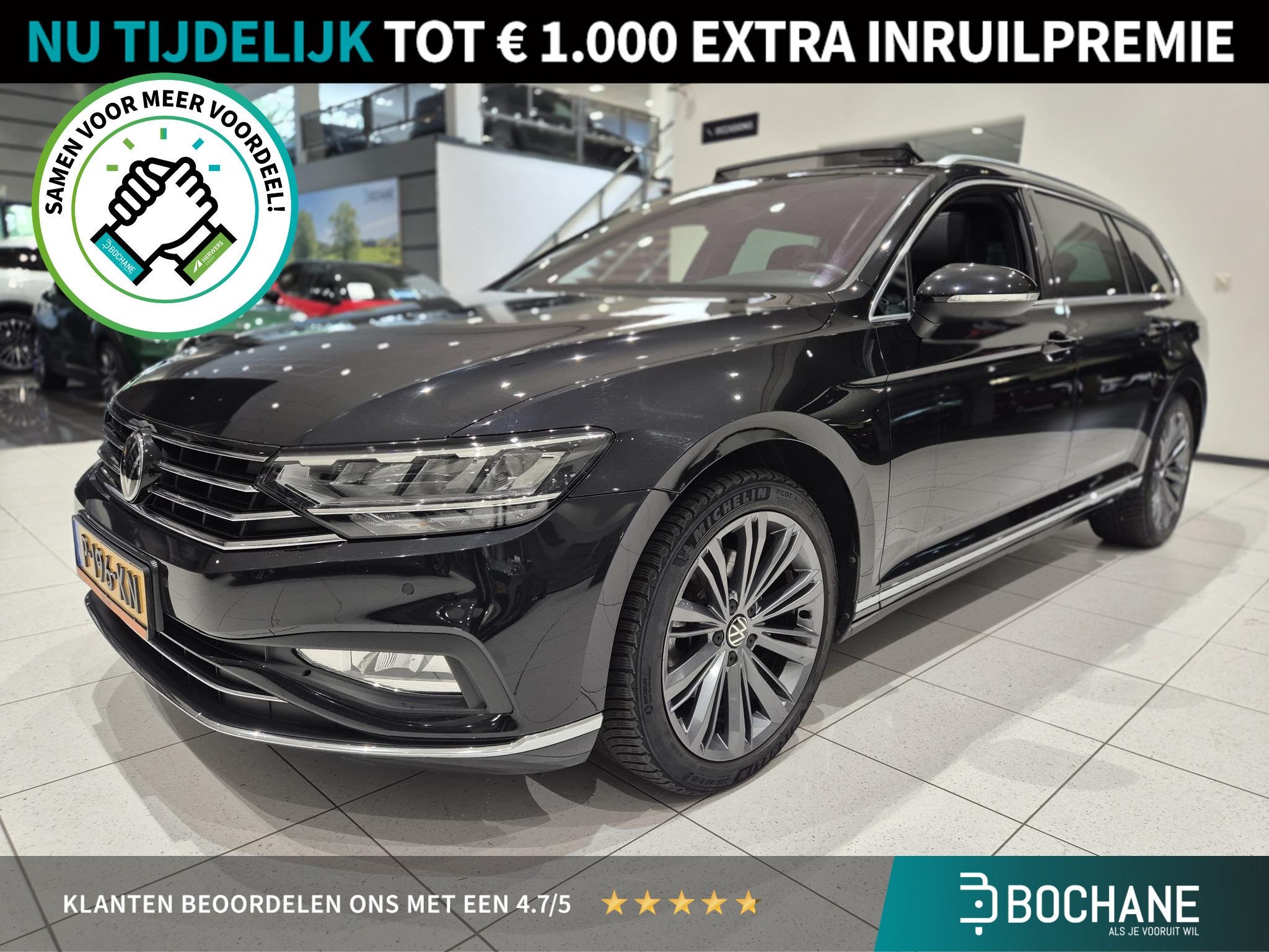 Volkswagen Passat Variant 1.5 TSI Elegance Business R | Pano, Auto's, 730 kg, 4 cilinders, 150 pk, Zwart