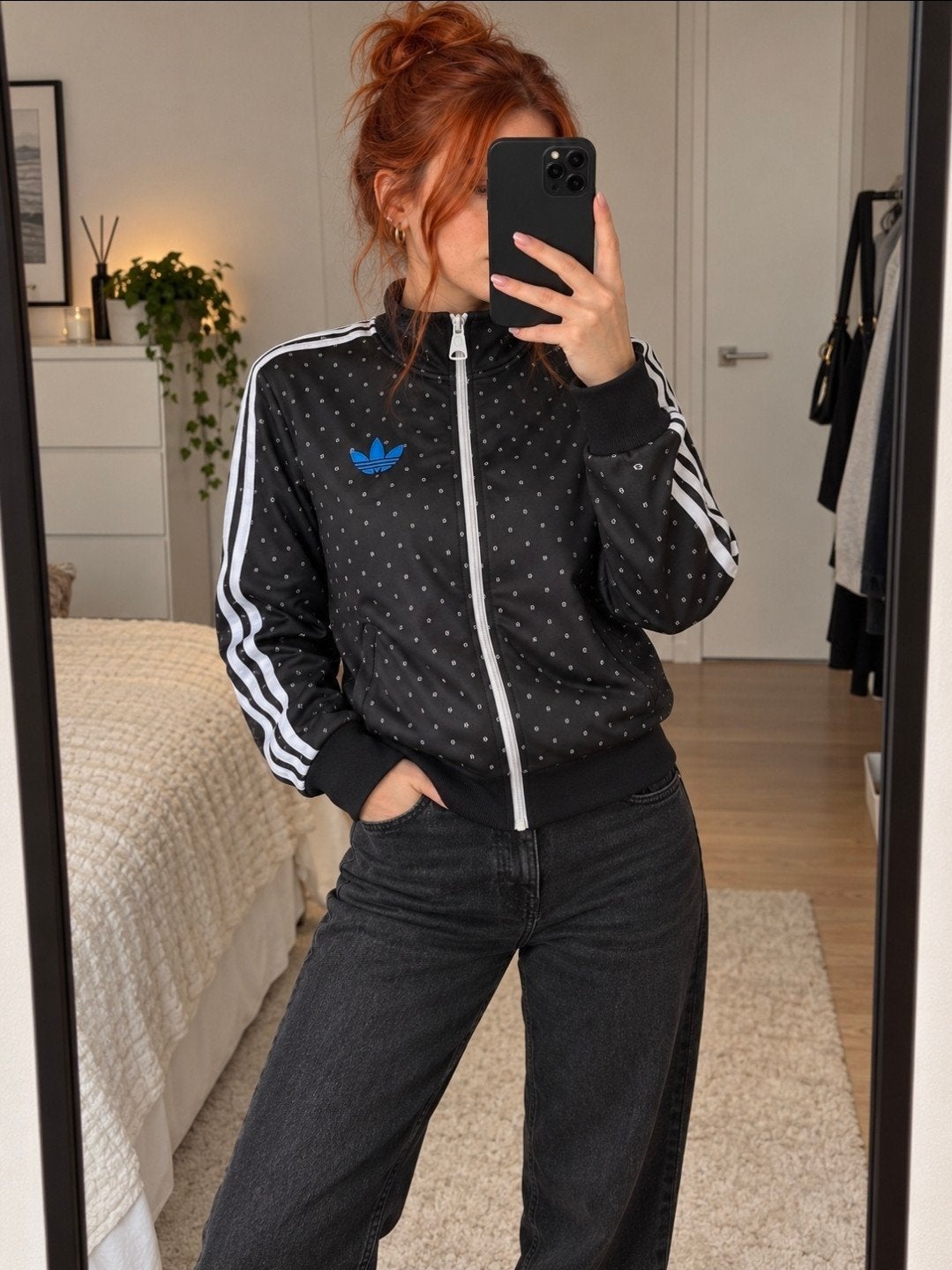 Adidas Originals Retro Trainingsjack - Zwart/Blauw - Maat L, Adidas Originals, Zwart, Maat 42/44 (L), Ophalen of Verzenden