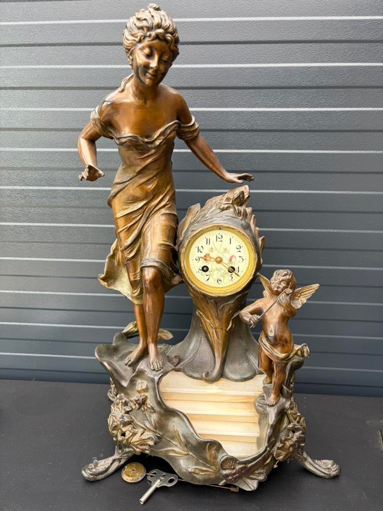 Grote Feanse beelden pendule (60 cm), Antiek en Kunst, Antiek | Klokken, Ophalen