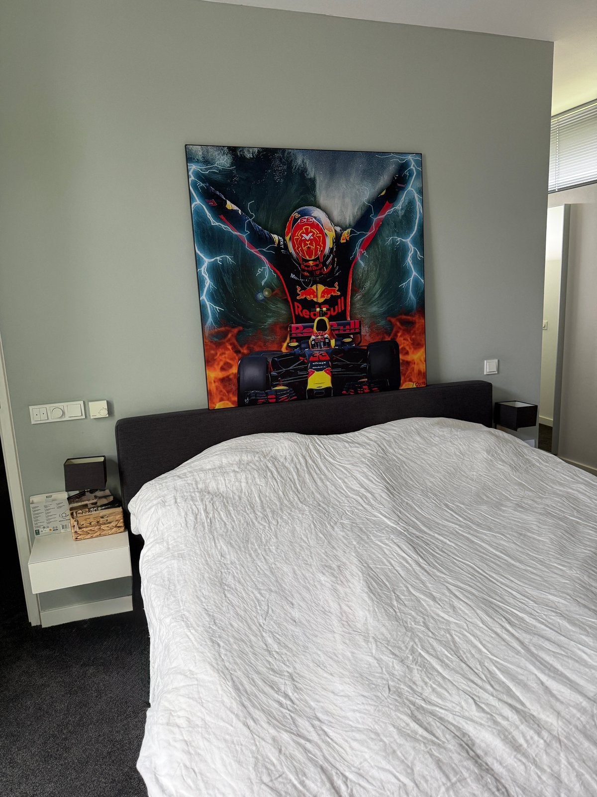 Groot doek Max Verstappen schilderij, Ophalen, Nieuw, 125 cm of meer, Print