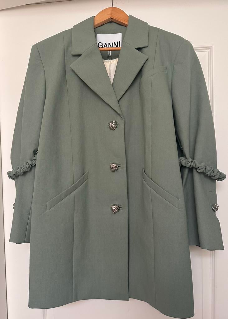 GANNI Oversized Blazer S/M (EU36-40) Nieuw, Ophalen of Verzenden, Nieuw, Maat 38/40 (M), Groen