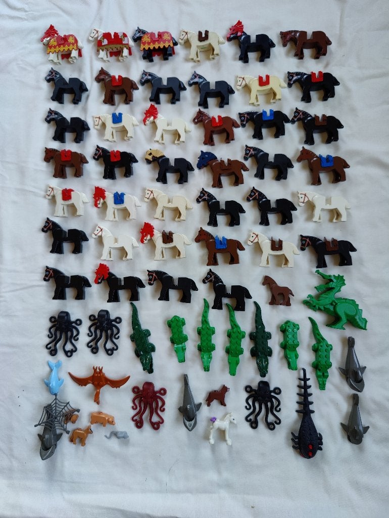 Partij Lego ridder paarden en andere dieren, Ophalen of Verzenden, Gebruikt, Lego