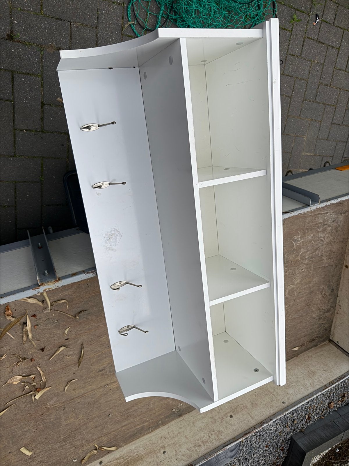 Witte wandkapstok met planken - Prima staat, Ophalen of Verzenden, Zo goed als nieuw, Hout, Wandkapstok