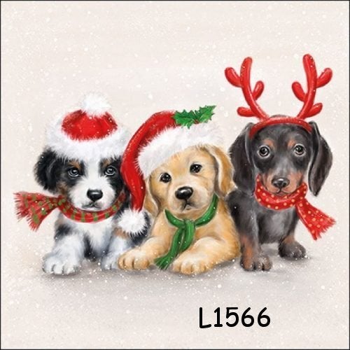 Servetten decoupage/bullet journal * kerst honden L1566, Hobby en Vrije tijd, Verzenden, Nieuw