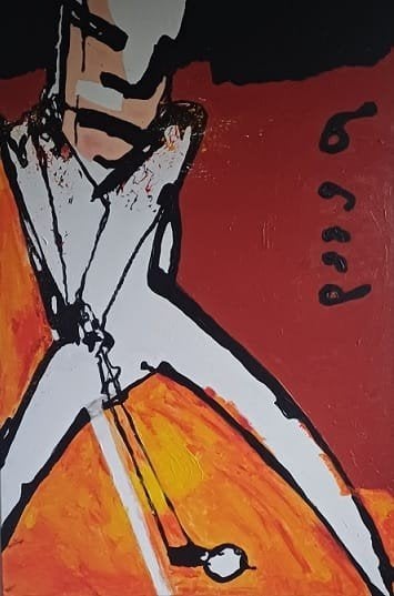 GOLFER, Antiek en Kunst, Kunst | Schilderijen | Modern, Ophalen of Verzenden
