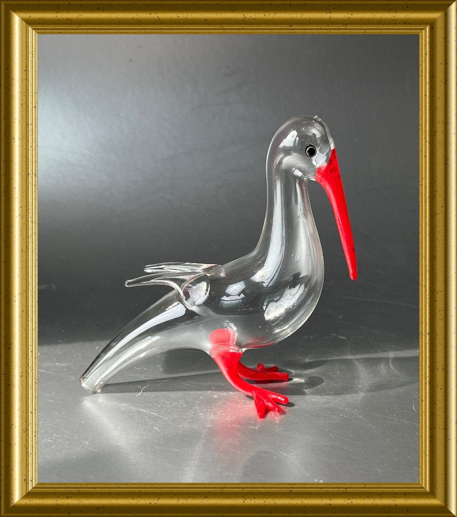 Klein glazen beeldje/ flesje: vogel, pelikaan, Bols, Antiek en Kunst, Ophalen of Verzenden