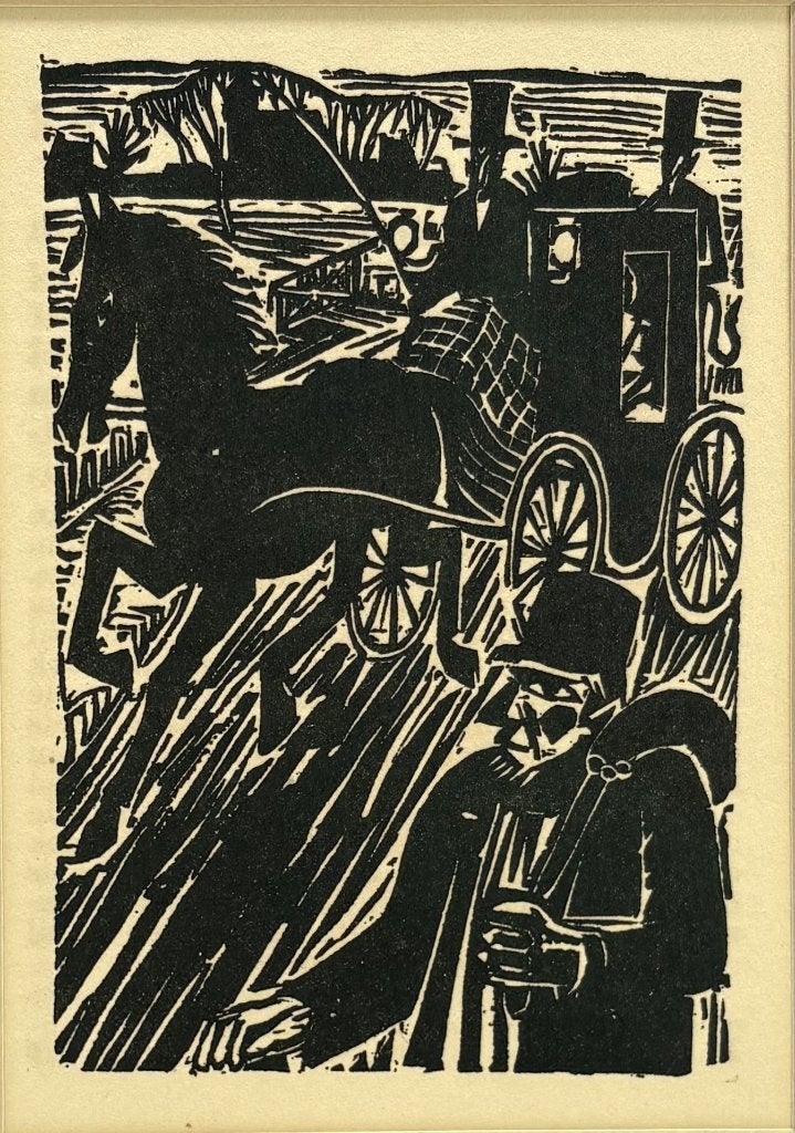1239. Houtsneden, Johan Dijkstra - figuren en paardenkoets, Ophalen