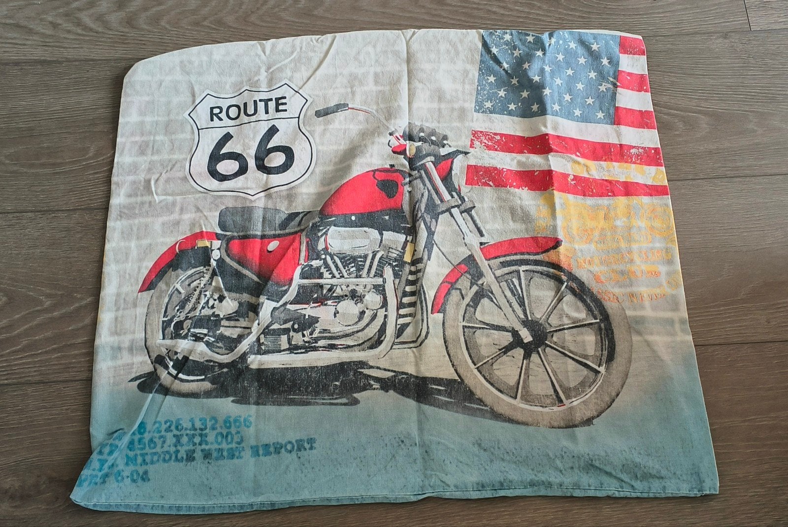 Dekbedovertrek Motor Route 66 - Amerikaans thema, Gebruikt, Eenpersoons, Meerkleurig, Dekbedovertrek