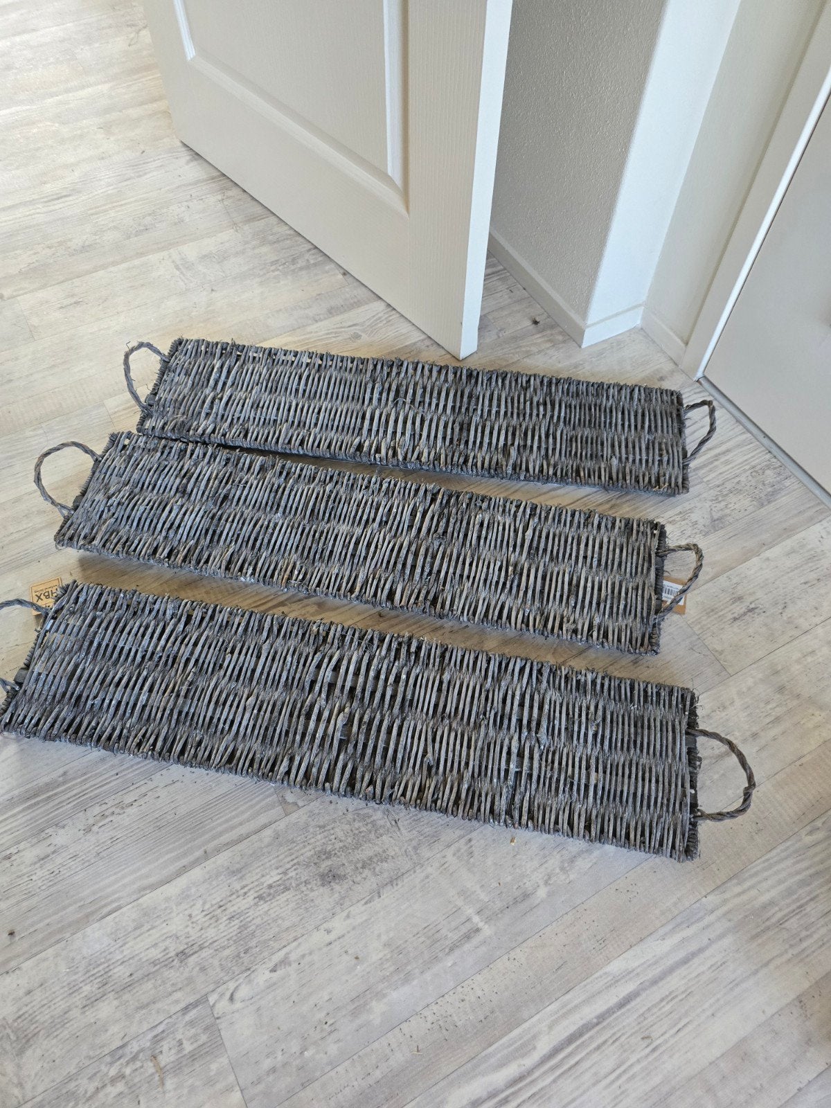 3 Nieuwe HBX Decoratie Rieten Dienbladen - Lang & Stijlvol, Met handvatten, Natuurlijk materiaal, Nieuw, Ophalen of Verzenden