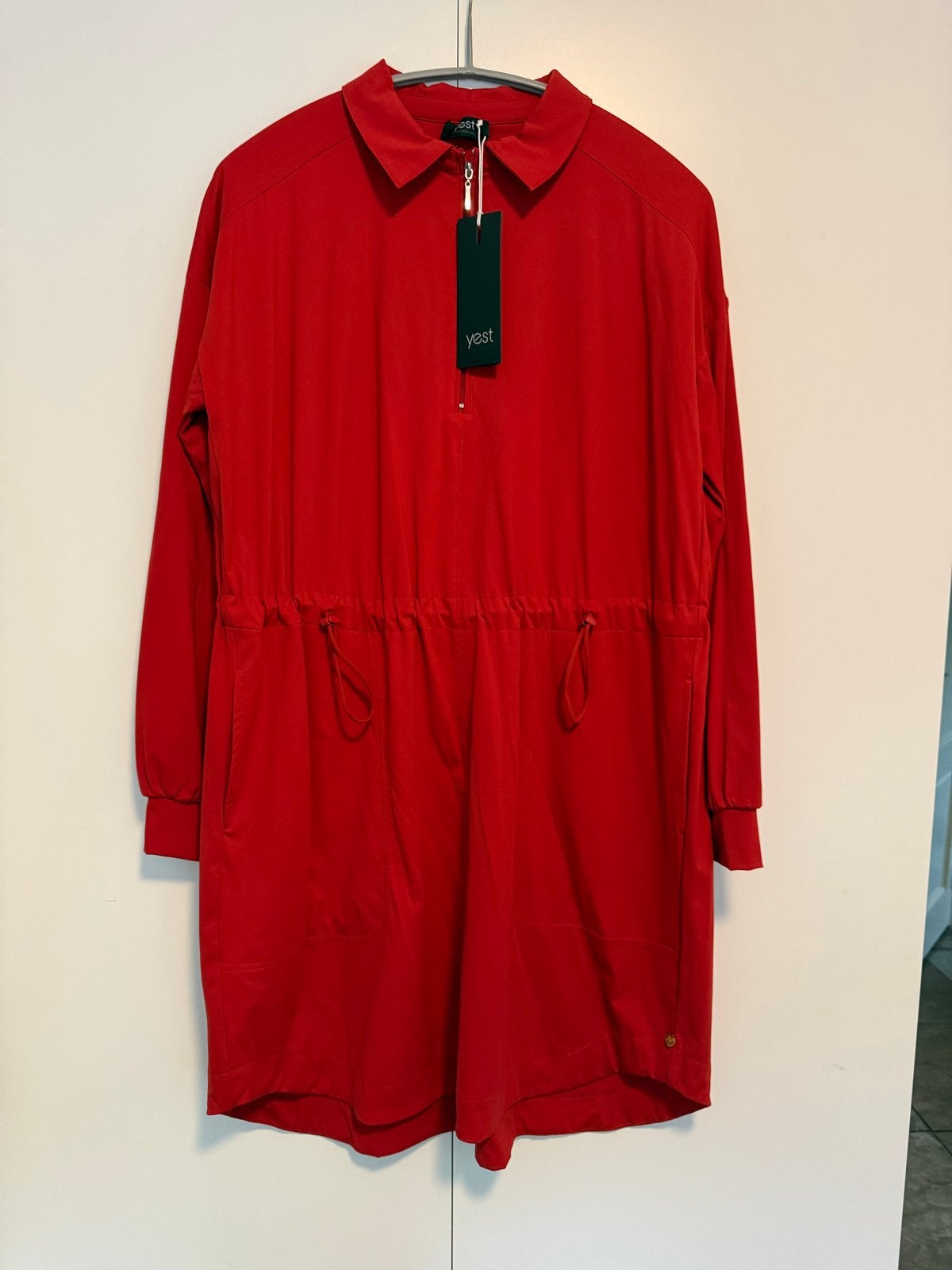 Yest Tuniek Jurk Travelstof Rood Maat 42 (XL), Maat 42/44 (L), Nieuw, Ophalen of Verzenden, Knielengte