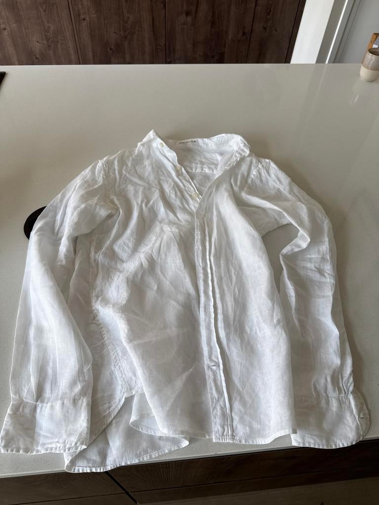 Witte linnen blouse Zara maat S, Ophalen of Verzenden, Gedragen, Maat 36 (S), Wit