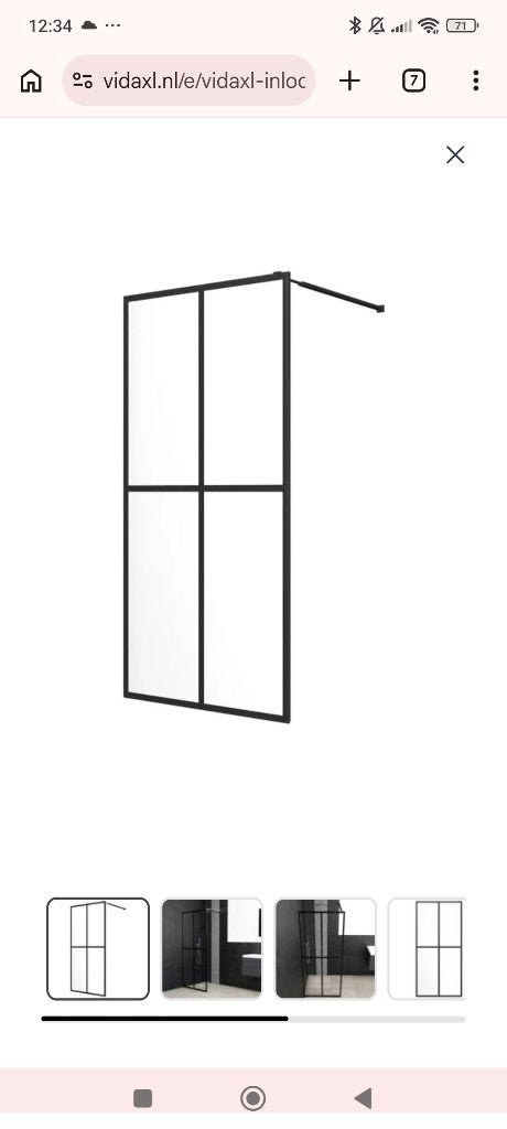 Inloopdouchewand, Ophalen, Gebruikt, Glas, Douche