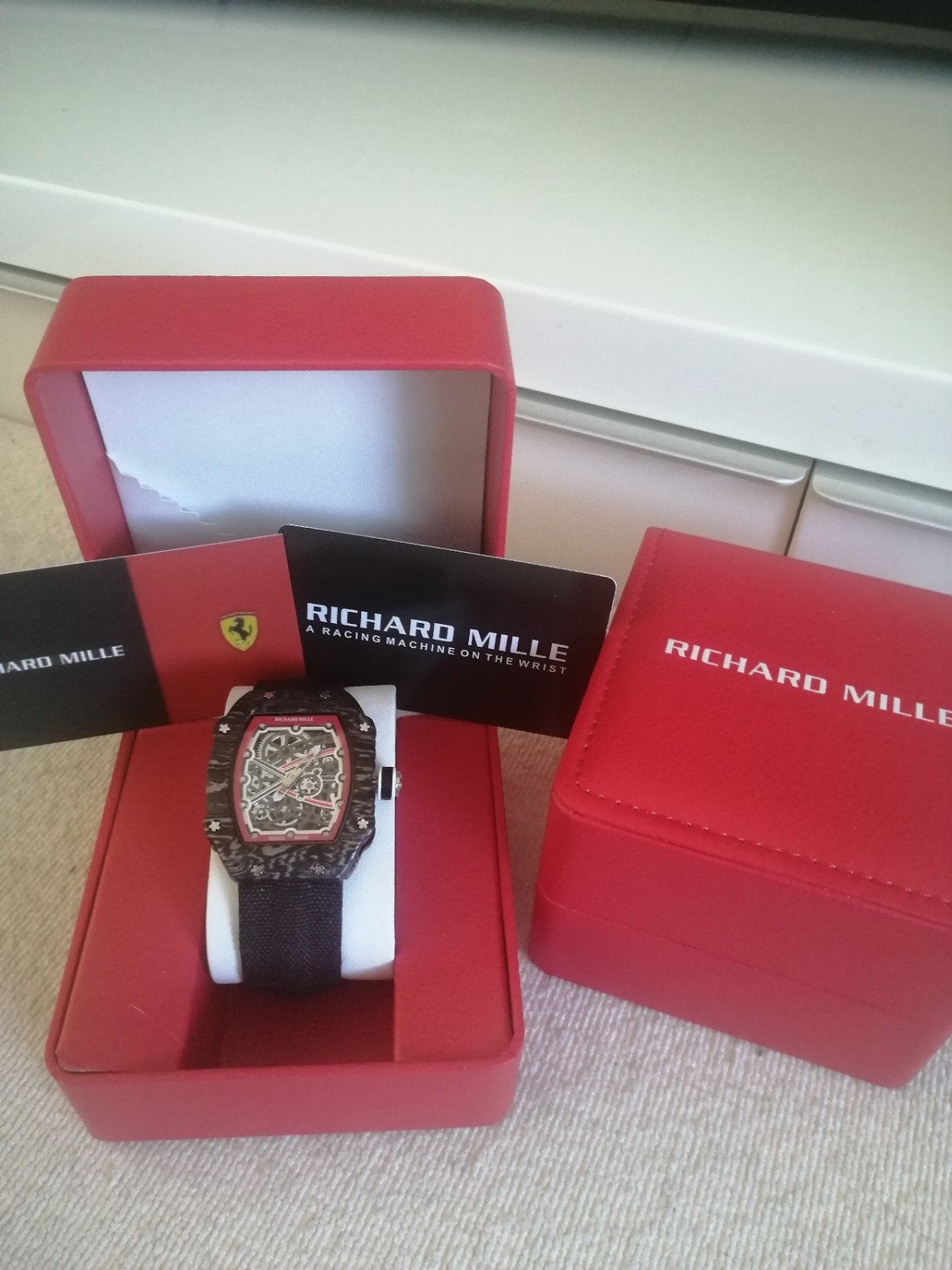 RM67-02 Horloge met doos, Ophalen of Verzenden, Waterdicht, Nieuw, Zwart