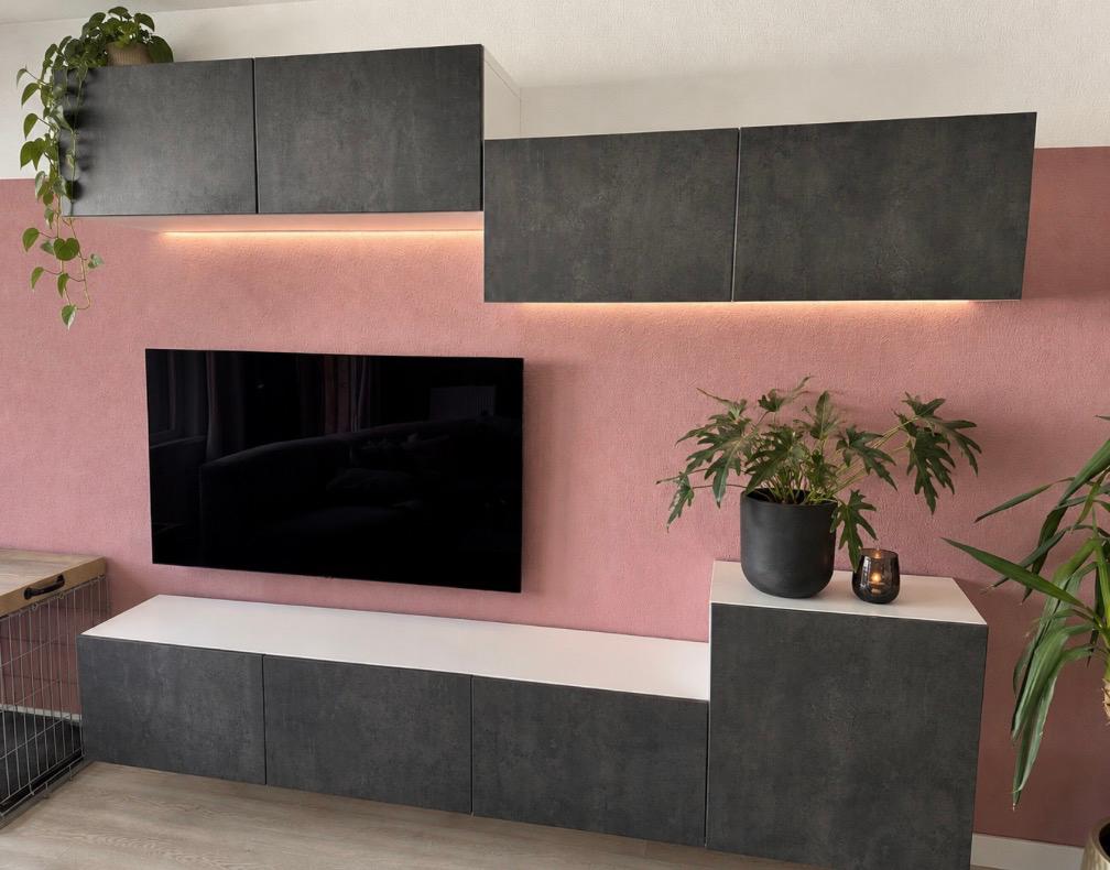 Besta tv meubel incl 5 extra frontjes wit, Ophalen, Zo goed als nieuw, 200 cm of meer, Minder dan 100 cm