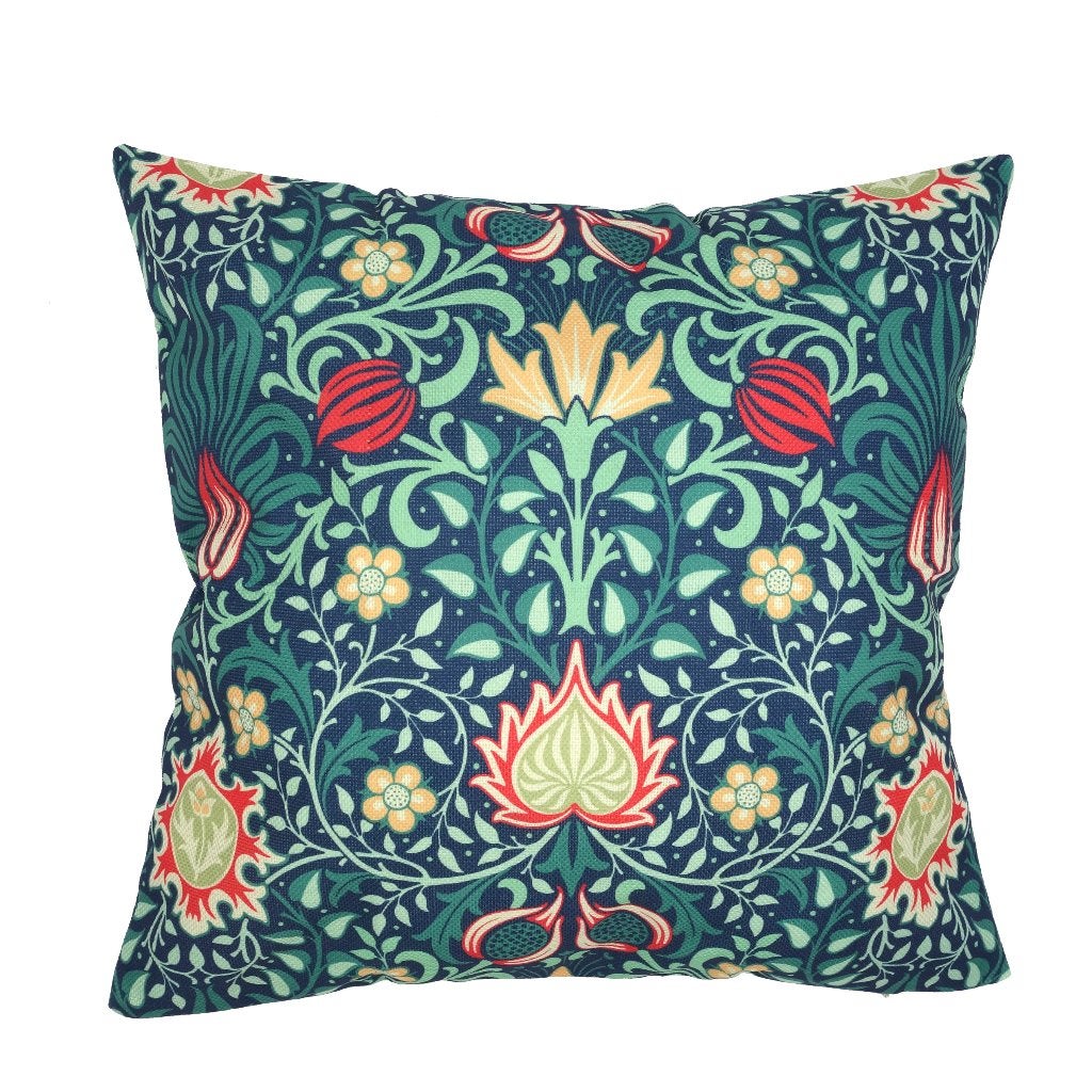 Kussenhoes William Morris Persian linnenlook | 45 x 45 cm, Dekussenkraam@gmail.com, Nieuw, Dubbelzijdig, Verzenden