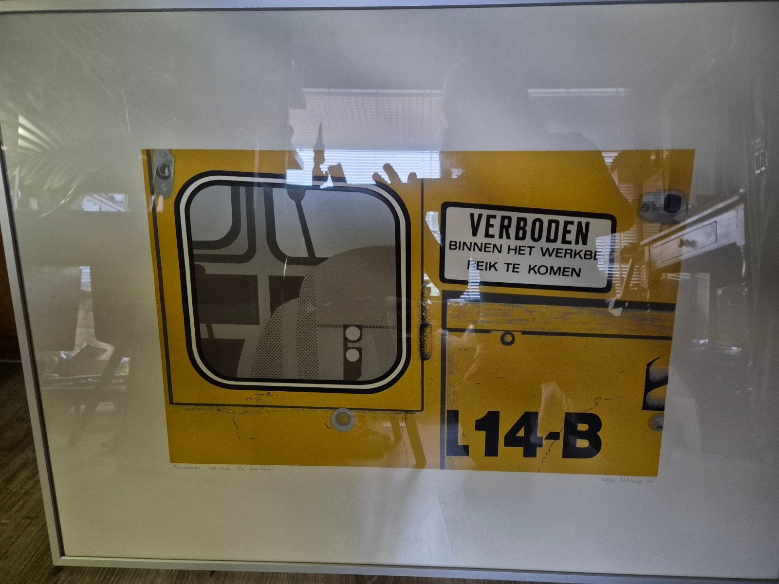 Hilde Möhring Zeefdruk 'Verboden binnen het werkbe', Antiek en Kunst, Ophalen of Verzenden