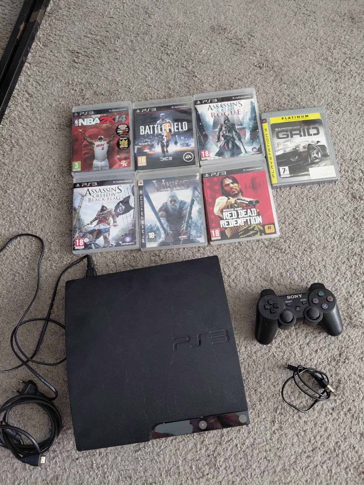 PlayStation 3 met 7 spellen en Controller, Avontuur en Actie, Gebruikt, Vanaf 18 jaar, 1 speler