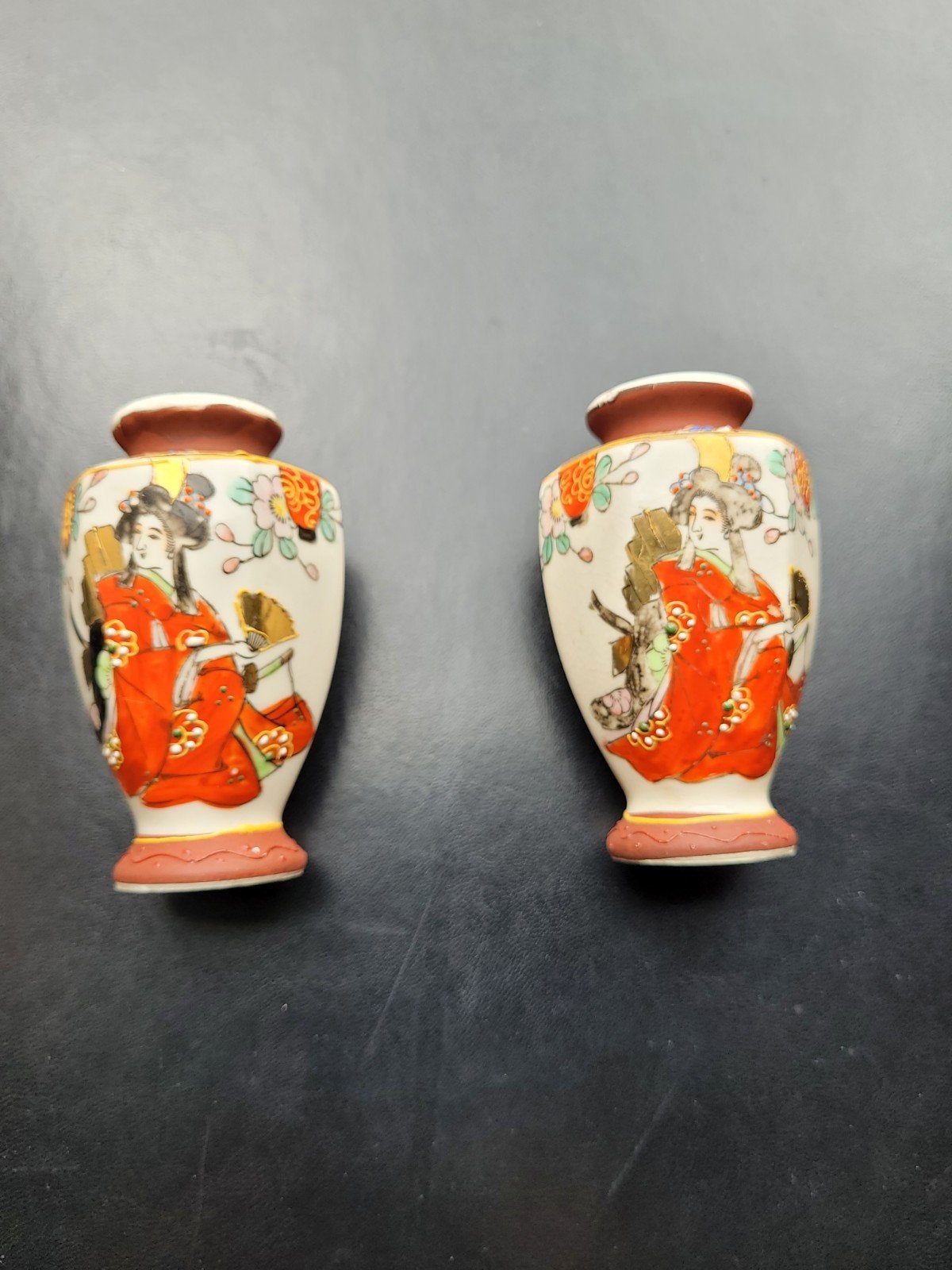 Set van 2 Japanse vaasjes oud, Antiek en Kunst, Antiek | Vazen, Ophalen of Verzenden