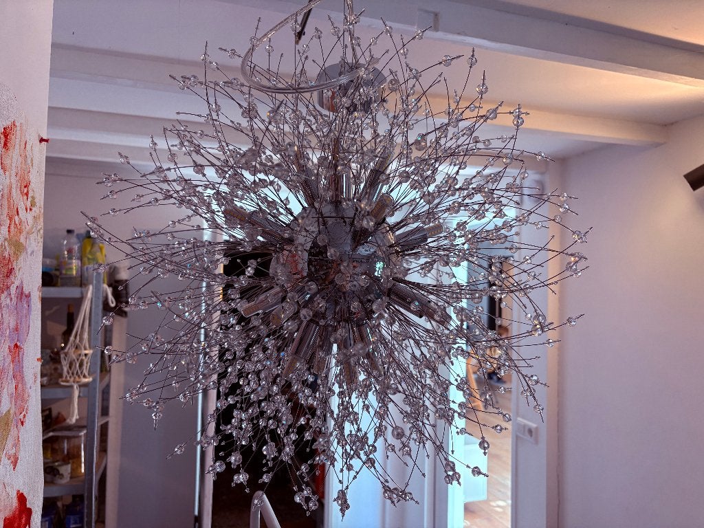 Lamp ''paardenbloem'' dimbaar 16 lampen, Ophalen, Zo goed als nieuw, Glas, G9