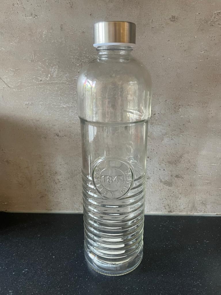 Glazen fles met metalen dop - Nooit gebruikt, Overige kleuren, Nieuw, Ophalen of Verzenden, Glas