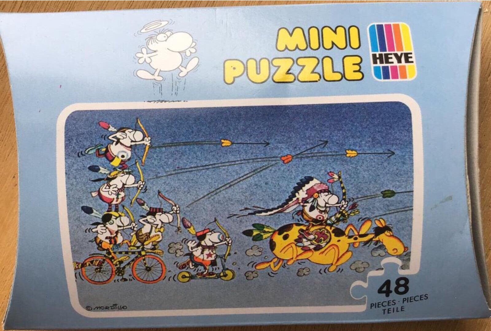 Mordillo mini puzzel van Heye - ZGAN, Ophalen of Verzenden, Minder dan 500 stukjes, Zo goed als nieuw, Legpuzzel