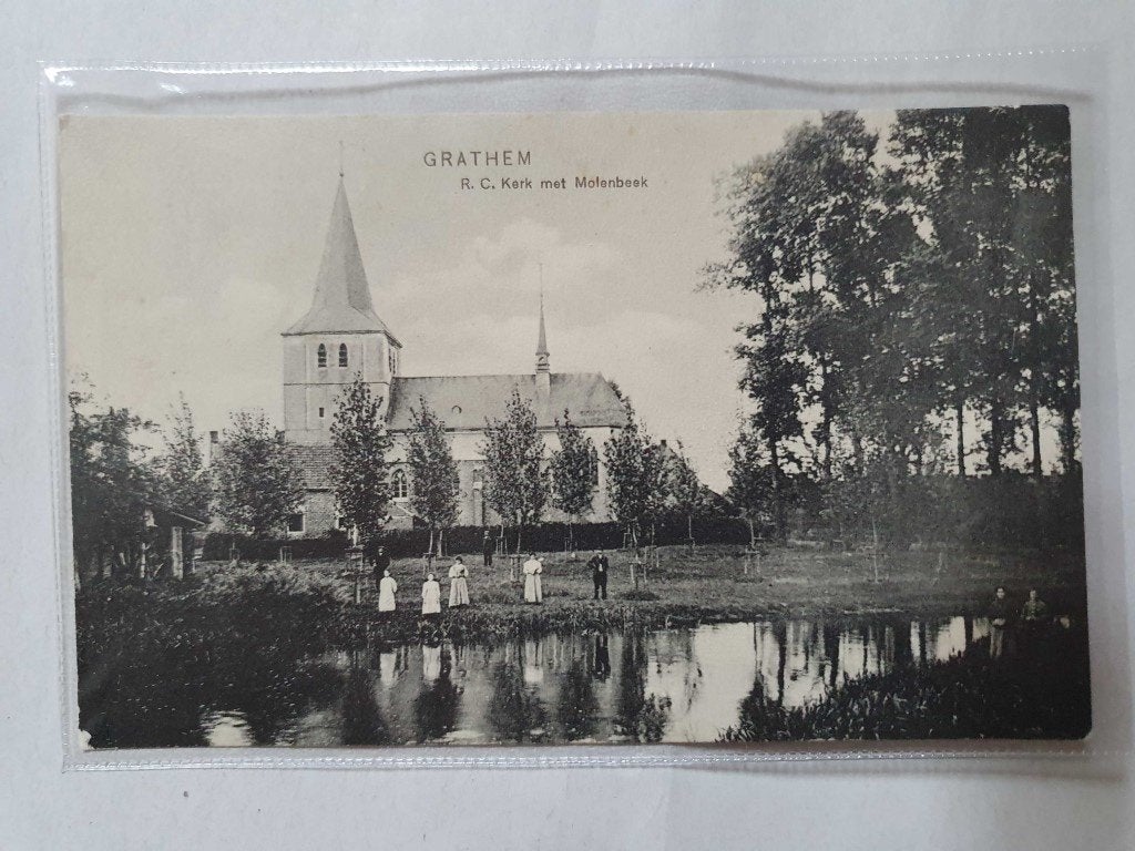 ansicht GRATHEM topkaart, Verzamelen, Ansichtkaarten | Nederland, Ophalen of Verzenden, Voor 1920, Limburg