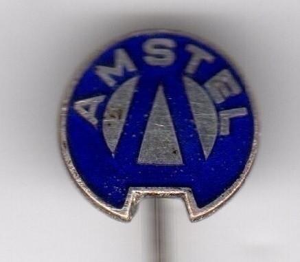 Speldje AMSTEL MOTOR EMAILLE BLAUW RS STOKVIS & ZONEN  (A4), Verzamelen, Speldjes, Pins en Buttons, Ophalen of Verzenden, Gebruikt