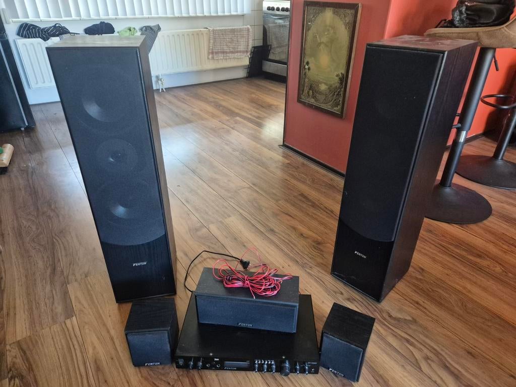 Fenton AV-150BT Versterker met 5.0 Home Cinema Systeem, Audio, Tv en Foto, Home Cinema-sets, 70 watt of meer, Overige spelers