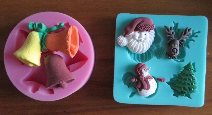 Siliconen mallen Kerst, Ophalen, Zo goed als nieuw, Taarten of Cupcakes, Versiering