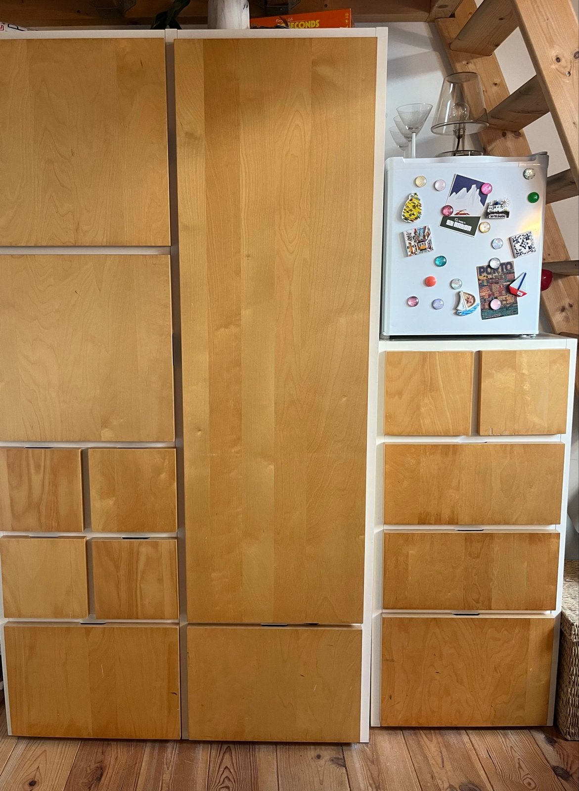 IKEA Ladekast Houtlook met Wit - Handige Opbergruimte, Ophalen of Verzenden, Gebruikt, Overige houtsoorten