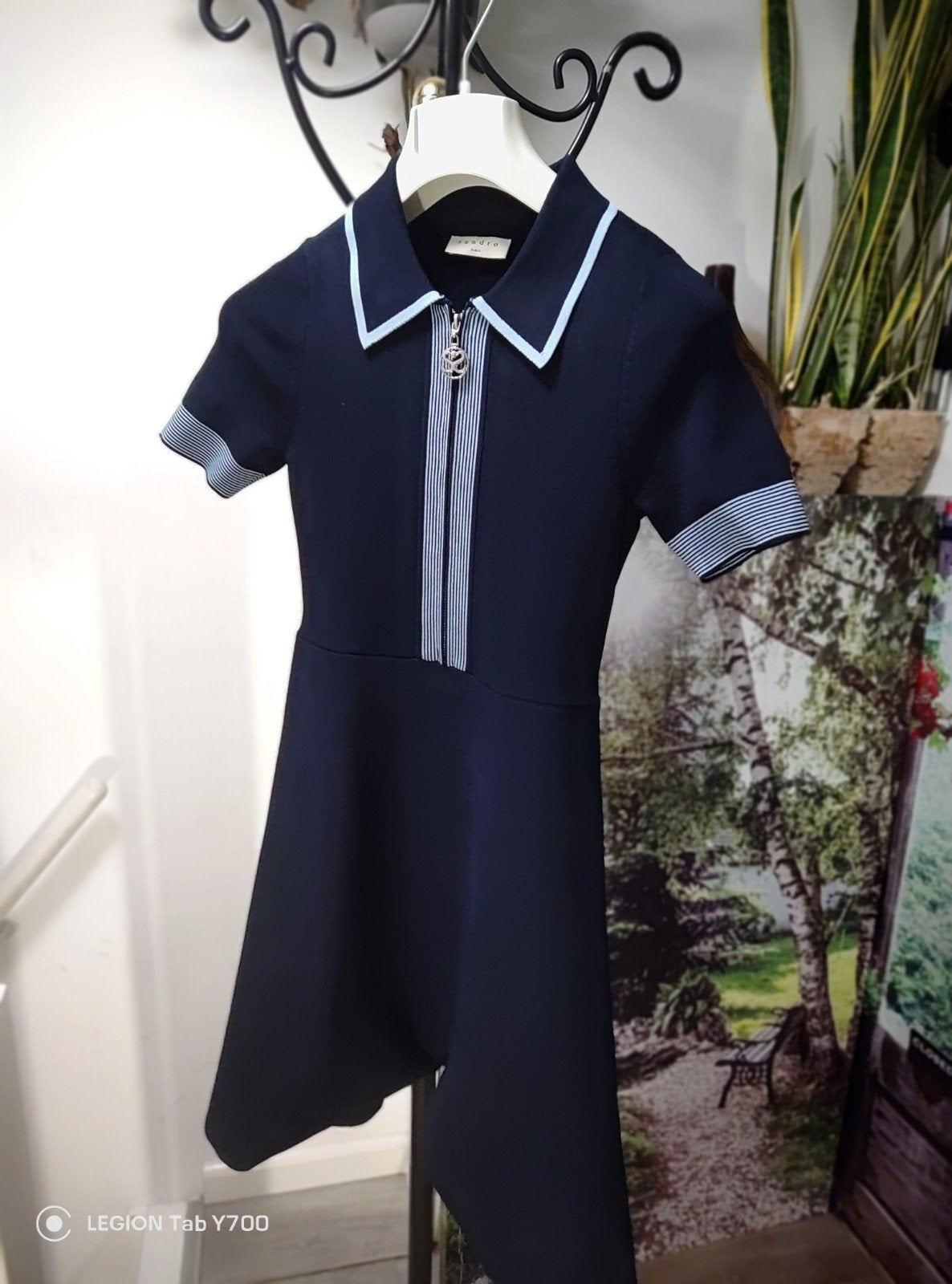 Sandro Paris Jurk met rits en kraag - Maat 36 (S), Kleding | Dames, Blauw, Sandro, Nieuw, Ophalen of Verzenden