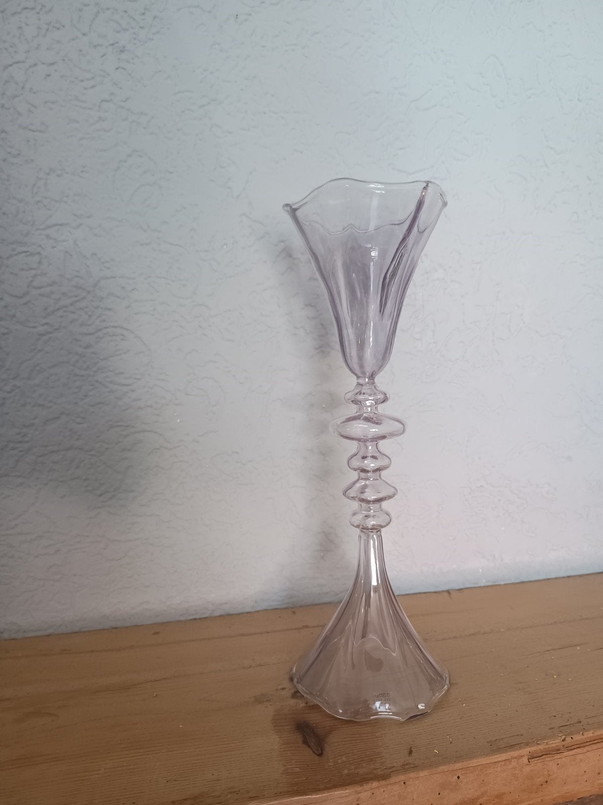 Des Pots paars roze glazen vaas, Ophalen, Handgemaakt, 34 cm, Roze