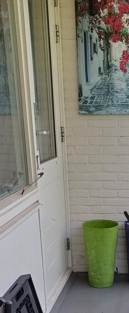 Artstone bloempot Claire 49 cm hoog, Kunststof, Rond, Zo goed als nieuw, Balkon